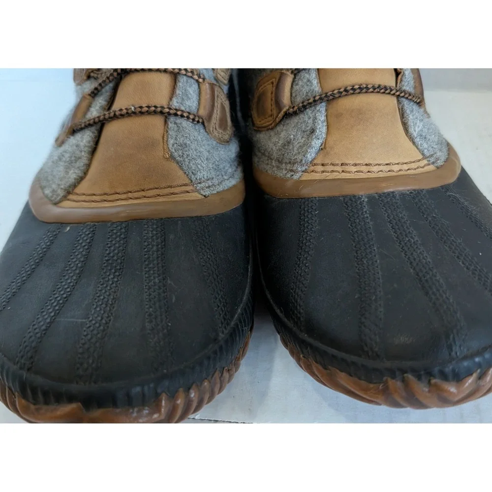 Sorel Women's Waterproof Duck Boots Gray Felt Faux Fur Lined Size 11